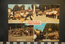 CP, 64, Festival De La Force BASQUE à Saint PALAIS, Scieurs De Bois-Tir à La Corde-jeu De La Charette-leveur De Paille - Saint Palais