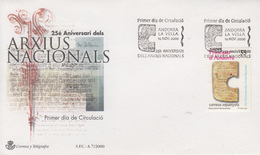 Enveloppe  FDC  1er  Jour  ANDORRE   Espagnol    25éme  Anniversaire  Des  Archives  Nationales   2002 - Other & Unclassified