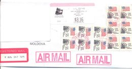 2000. USA, The Letter Sent By Registered Air-mail Post To Moldova - Cartas & Documentos