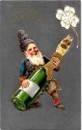 CPA Gnomes Lutin Nain Gnome écrite Gaufré Champagne - Contes, Fables & Légendes