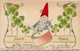 CPA Gnomes Lutin Nain Gnome Circulé Gaufré Tambour - Vertellingen, Fabels & Legenden