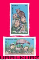 MOLDOVA 1998 Nature Fauna Birds Crane Anthropoides Virgo Owl 2v Sc291-292 Mi295-296 MNH - Kraanvogels En Kraanvogelachtigen