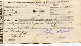 Autriche Austria Österreich Ticket QUITTUNG " AZIENDA " Austria - France Society 1885 # 2 - Autriche