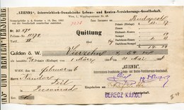 Autriche Austria Österreich Ticket QUITTUNG " AZIENDA " Austria - France Society 1886 # 1 - Austria