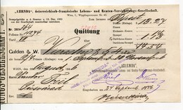 Autriche Austria Österreich Ticket QUITTUNG " AZIENDA " Austria - France Society 1886 # 2 - Austria