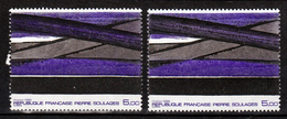 France 2448  Soulages Variété Violet Gris  Et Normal  Neuf ** TB MNH - Unused Stamps