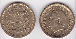 MONACO. 2 FRANCS Sans Date (1943). LOUIS II . BRONZE-ALUMINIUM - 1922-1949 Luigi II