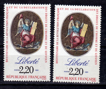 France 2573 Liberté Variété Impression Décalée Tables Jaune Blanche Et Rouge Et Normale  Neuf ** TB MNH - Unused Stamps