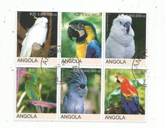 Timbre , PERROQUETS , ANGOLA , 2000 , BLOC DE 6 TIMBRES - Pappagalli & Tropicali