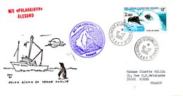 TAAF. N°110 De 1985 Sur Enveloppe Commémorative. Polarbjorn En Terre Adélie/Pétrel Des Neiges - Polar Ships & Icebreakers