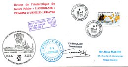 FRANCE. Enveloppe Commémorative De 1989. L'Astrolabe En Terre Adélie. Oblitération Du Havre. - Polar Ships & Icebreakers