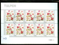 NEDERLAND BLOK VAN 10 * TULPEN * BLOC BLOCK * GEBRUIKT * POSTFRIS GESTEMPELD  (109) - Used Stamps