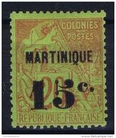 Martinique:  Yv Nr  16 MH/* Falz/ Charniere  Signed/ Signé/signiert Calves Et Brun - Ongebruikt