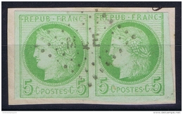 Martinique : Yvert Nr 17  Col. Gen.  Cachet MQE  Paire  Fragment - Usati