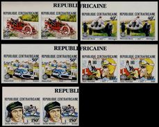 CENTRAL AFRICAN REPUBLIC 1981 Old Sports Cars IMPERF.MARG PAIRS:6 (12 Stamps) [non Dentelé, Geschnitten,no Dentado] - Cars