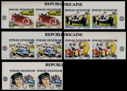 CENTRAL AFRICAN REPUBLIC 1981 Old Sports Cars  IMPERF.CORN.PAIRS:6 (12 Stamps) [non Dentelé, Geschnitten,no Dentado] - Cars