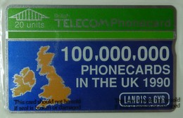 UK - Great Britain - BT - L&G - BTP008 - Landis & Gyr 100,000,000 1990 -  20 Units - Promotional - 4000ex - Mint Blister - Altri