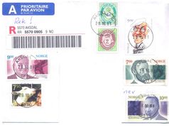 2001. Norway,  The Letter Sent By  Registered Air-mail Post To Moldova - Lettres & Documents