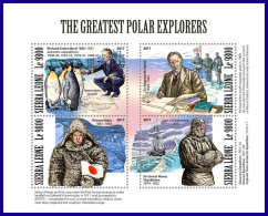 SIERRA LEONE 2017 MNH** Polar Explorers Polarforscher Explorateurs Polaires M/S - OFFICIAL ISSUE - DH1801 - Explorateurs & Célébrités Polaires