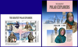 SIERRA LEONE 2017 MNH** Polar Explorers Polarforscher Explorateurs Polaires M/S+S/S - IMPERFORATED - DH1801 - Esploratori E Celebrità Polari
