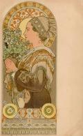 Mucha, Alfons Frau Jugendstil I-II (fleckig) Art Nouveau - Non Classificati
