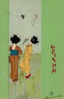 Kirchner, R. Geisha Künstlerkarte I-II (fleckig, Marke Entfernt) - Kirchner, Raphael