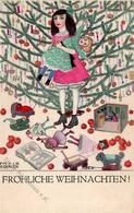 Koehler, Mela Kind Puppe Weihnachten Künstler-Karte I-II Noel - Koehler, Mela