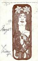 Jugendstil Frau Künstlerkarte 1899 I-II (fleckig) Art Nouveau - Non Classificati