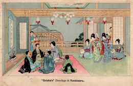 Japan Yoshiwara Geishas Künstler-Karte 1907 II (Stauchung, Fleckig) - Non Classificati