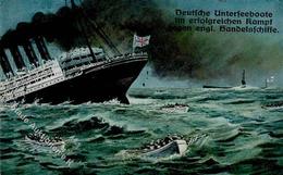 Thiele, Arthur Deutsche Unterseeboote Künstlerkarte 1916 I-II - Thiele, Arthur
