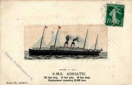 Seide Gewebt Schiff RMS AdriaticBoot I-II (fleckig) Bateaux Bateaux Soie - Ohne Zuordnung