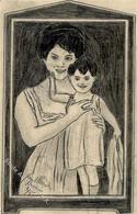 Handgemalt Frau Kind  Künstlerkarte 1913 I-II Peint à La Main - Ohne Zuordnung
