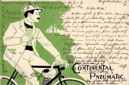 Continental Fahrrad Pneumatic Künstler-Karte 1898 I-II Cycles - Pubblicitari