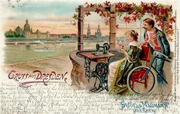 DRESDEN - SEIDEL&NAUMANN - NÄHMSCHINE + FAHRRÄDER, 1897 I-II - Werbepostkarten