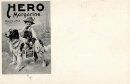 Werbung Hero Margarine Kind Hund  Werbe AK I-II Publicite Chien - Reclame