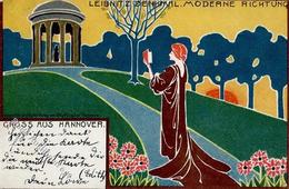 Werbung Bahlsen Keks Leibnitz Denkmal Moderne Richtung Künstlerkarte 1898 I-II Publicite - Reclame