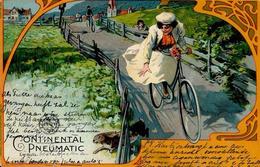 Continental Fahrrad Frau Hase  Lithographie I-II (kleiner Einriss) Cycles - Publicité
