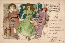 Bier Salvator Zacherl-Himmel Lithographie 1899 I-II Bière - Pubblicitari