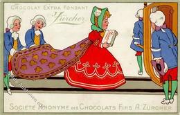 Schokolade Extra Fondant Zürcher Werbe AK 1908 I-II - Advertising