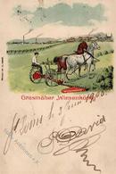 Landwirtschaft Maschine Grasmäher Wiesenkönig 1906 I-II (fleckig) Paysans - Esposizioni