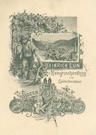 Wein Bozen Südtirol Weingroßhandlung Heinrich Lun Preisliste 1895 Klappkarte I-II Vigne - Tentoonstellingen