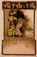Wein Faru Jugendstil Künstlerkarte I-II Art Nouveau Vigne - Exhibitions