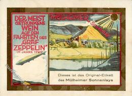 Wein Müllheimer Sonnenlay Zeppelin  Werbe AK I-II Dirigeable Vigne - Exhibitions