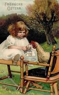 Ostern Kinder Huhn Präge-Karte 1906 I-II Paques - Easter