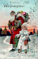 Weihnachtsmann Kinder Spielzeug Lithographie 1904 I-II Pere Noel Jouet - Kerstman