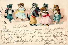 Katze Personifiziert TSN-Verlag 687 Künstlerkarte 1899 I-II Chat - Gatti