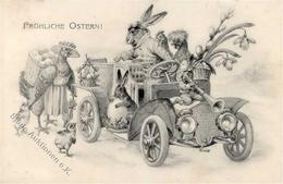 Hase Huhn Personifiziert Auto TSN-Verlag 654 Künstlerkarte 1907 I-II - Other & Unclassified