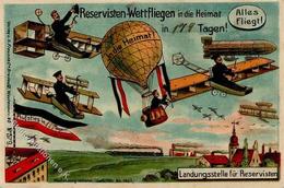 Militär Reservisten Wettfliegen Flugzeug Ballon  1912 I-II Aviation - Uniforms