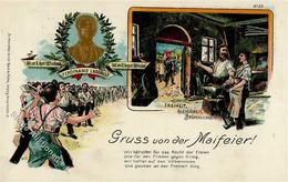 ARBEITERBEWEGUNG - Prägelitho - Gruss Von Der MAIFEIER, 1908 I Montagnes - Uniformi