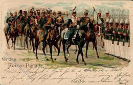 Militär Kaiser Parade 1904 Litho I-II - Sonstige & Ohne Zuordnung